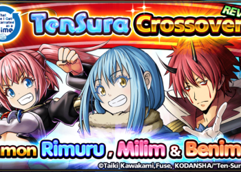 Crossover do Jogo de RPG Grand Summoners com os personagens do anime That Time I Got Reincarnated